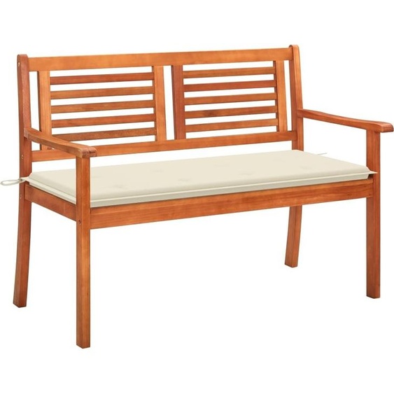 Banc de jardin 2 places avec coussin 120 cm Bois deucalyptus