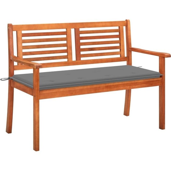 Banc de jardin 2 places avec coussin 120 cm Bois deucalyptus