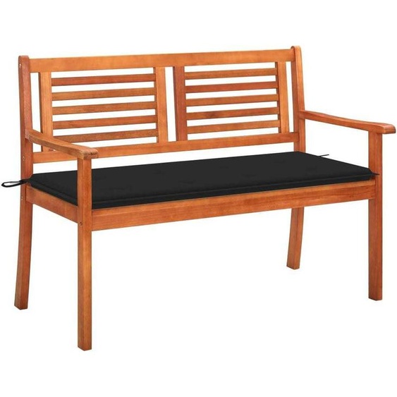 Banc de jardin 2 places avec coussin 120 cm Bois deucalyptus
