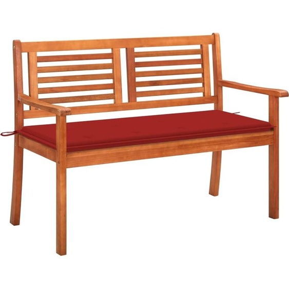 Banc de jardin 2 places avec coussin 120 cm Bois deucalyptus