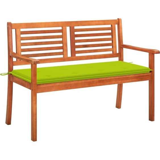 Banc de jardin 2 places avec coussin 120 cm Bois deucalyptus