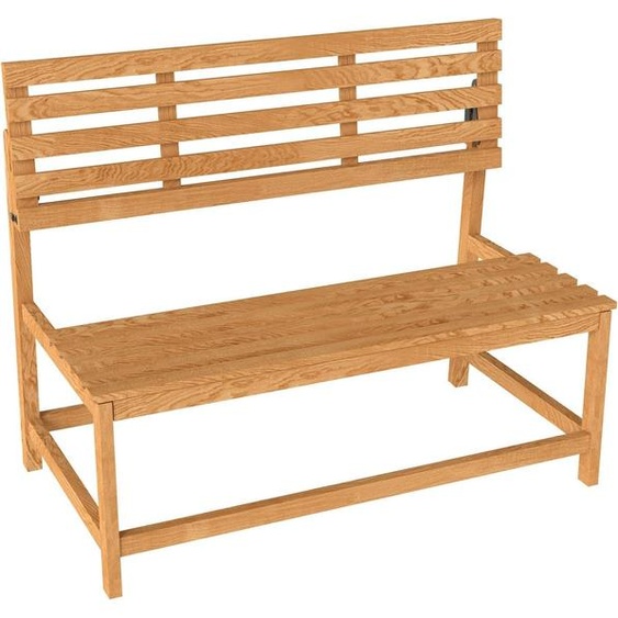 banc de jardin 2 places en bois, résistant aux intempéries, résistant aux UV, avec dossier convertible, banc de parc 240kg de charge, banc en bois pour balcon terrasse, jardin, 110x61x89cm, teck Aosom