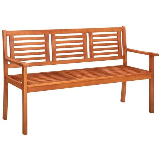 Banc de jardin 3 places avec coussin 150 cm Bois deucalyptus