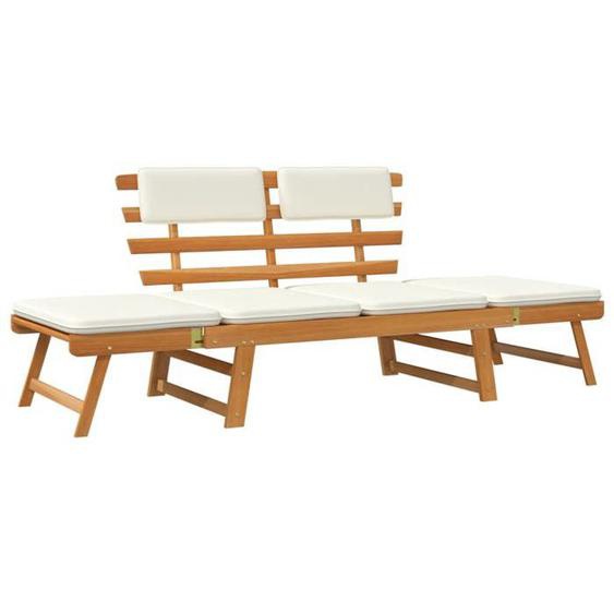 Banc de jardin - Acacia - 2-en-1 - Convertible - Coussins amovibles - Dimensions réglables