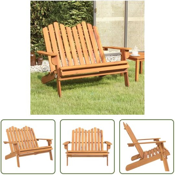 Banc de jardin Adirondack The Living Store, 126 cm, en bois massif dacacia
