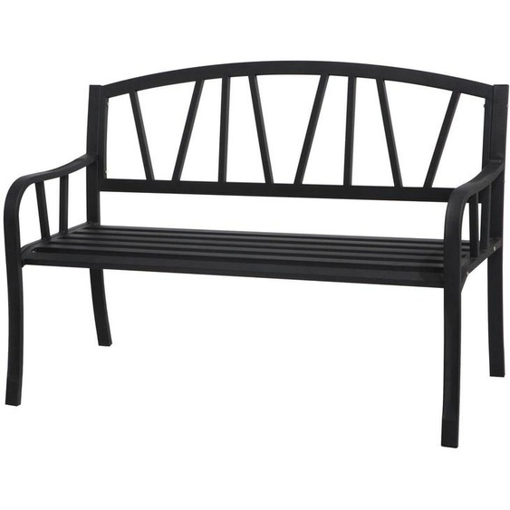 Banc de jardin ALVERNIA Noir 3 places - Acier traité époxy, Traitement antirouille renforcé Hespéride