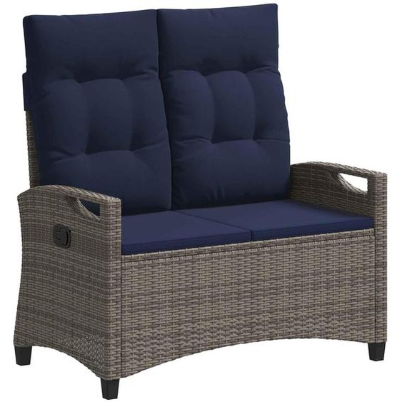 Banc de jardin avec oreiller 105 x 60 x 112 cm acier