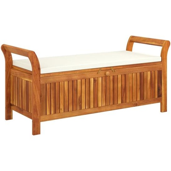 Banc de rangement de jardin avec coussin 126 cm Bois dacacia