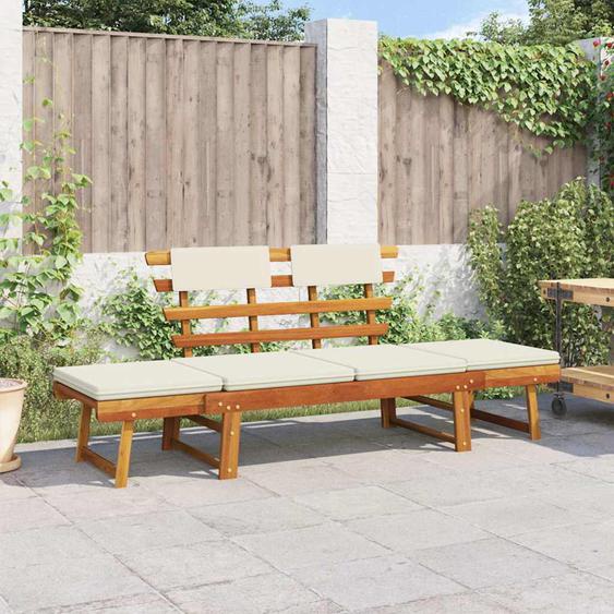 Banc de jardin avec coussins 2-en-1 190 cm Bois solide dacacia