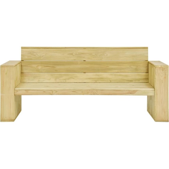 Banc de jardin avec coussins gris 179 cm Bois de pin imprégné