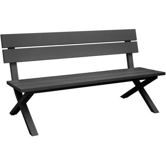 Banc de jardin avec dossier en aluminium Crossway Gris