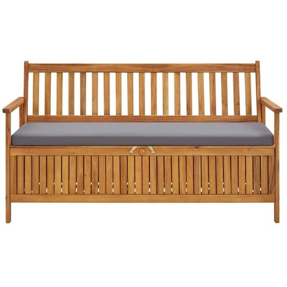Banc de jardin avec espace de rangement et support 148 cm bois massif acacia