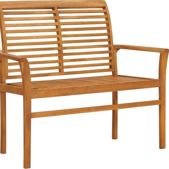 Banc de jardin avec coussin crème 112 cm Bois de teck massif