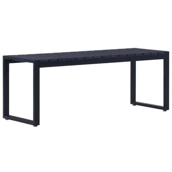 Banc de jardin - Banc dextérieur 120,5 cm - Plateaux en PS - Banc pour jardin et terrasse - 120,5 x 40 x 45 cm - Noir