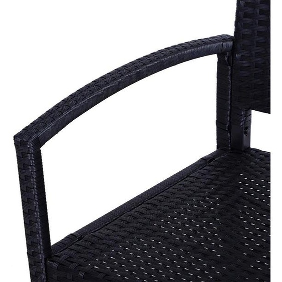 Banc de jardin - Banc dextérieur pour 2 personnes - Banc de terrasse - En polyrotin avec structure en acier - 122x60x85 cm - Noir