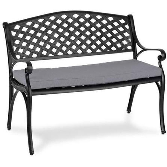 Banc de jardin - BLUMFELDT - Pozzilli BL - 2 places - Coussin rembourré 4cm - Aluminium noir & gris
