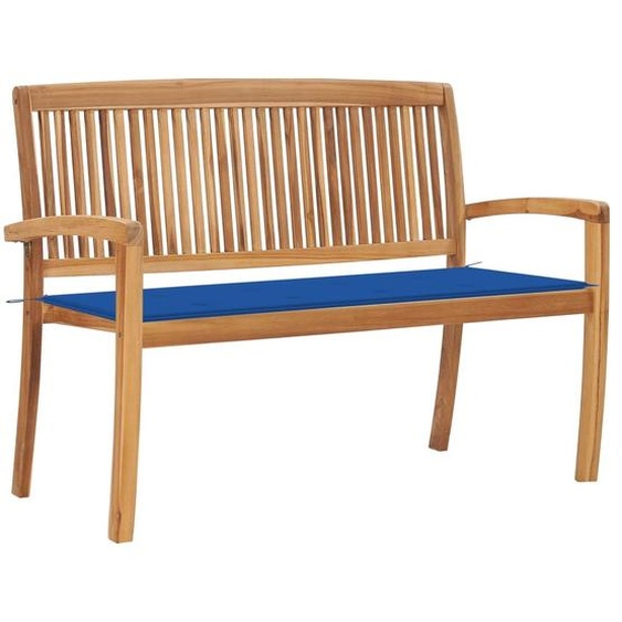 Banc de jardin empilable avec support 128,5 cm bois massif teck