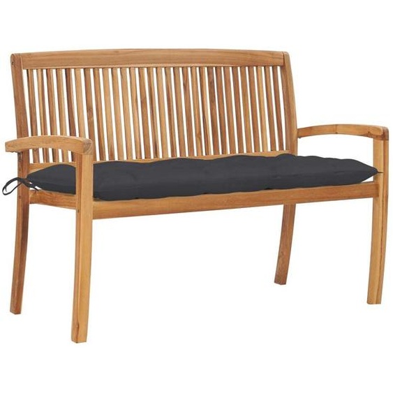 Banc de jardin empilable avec support 128,5 cm bois massif teck