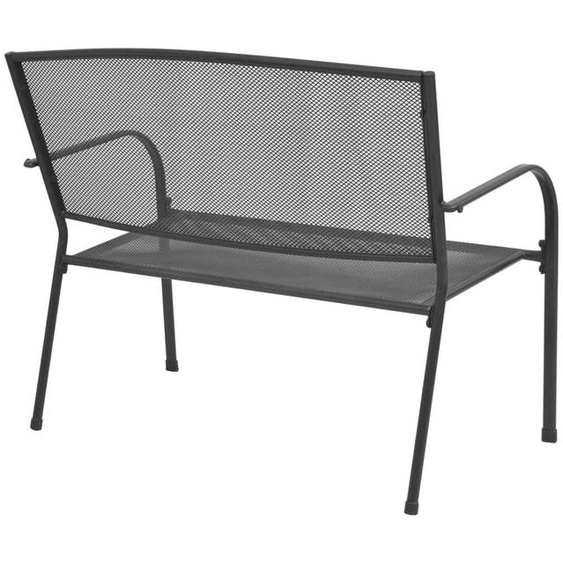 Banc de jardin en acier, style industriel, de 108 cm de long, couleur anthracite