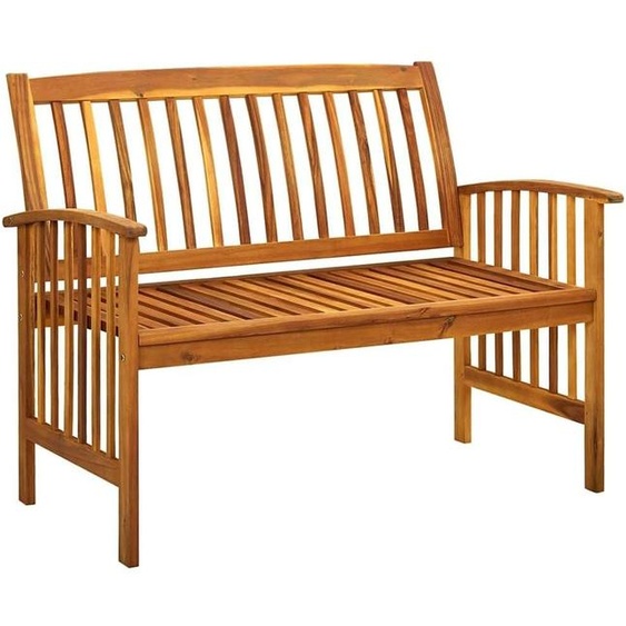 Banc de jardin en bois dacacia massif avec coussin, 119 cm