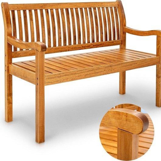 Banc de jardin en bois massif Benzoa® avec dossier réglable, revêtement de protection résistant aux UV – stable, pieds antidérapants, idéal pour balcon et jardin
