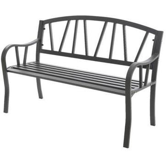 Banc de jardin en fer GENERIQUE - Anthracite 123x53x86cm - Extérieur
