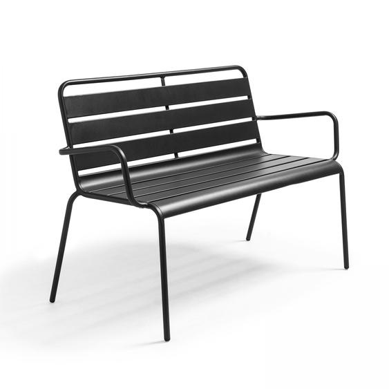 Banc de jardin en métal anthracite - Oviala Palavas
