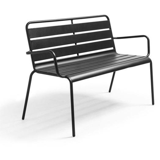 Banc de jardin en métal anthracite Palavas Oviala