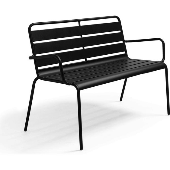 Banc de jardin en métal noir - Oviala Palavas