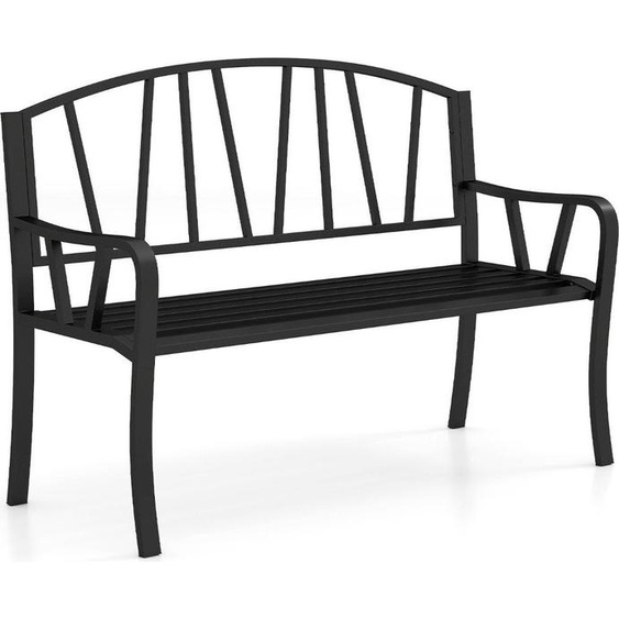 Banc de jardin en métal pour 2 à 3 personnes, résistant aux intempéries