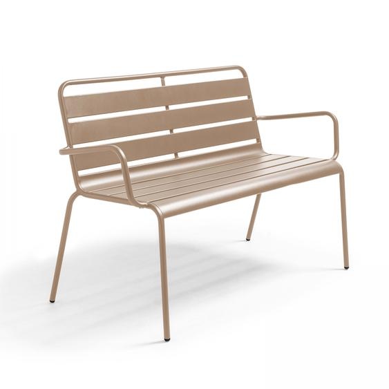 Banc de jardin en métal taupe - Oviala Palavas
