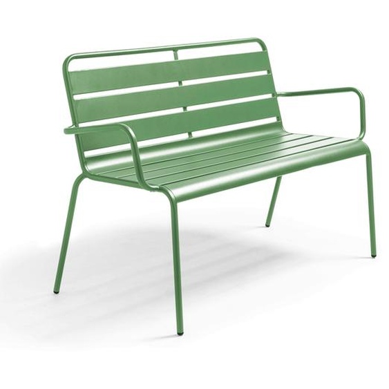 Banc de jardin en métal vert cactus - Oviala Palavas