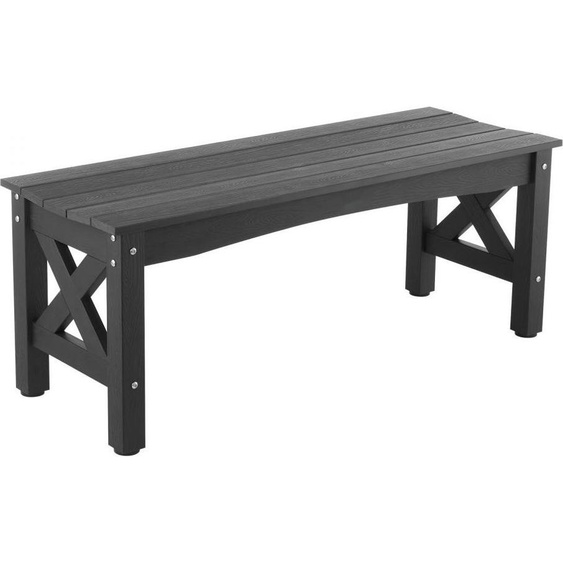 Banc de jardin en plastique noir - Banc de terrasse 113cm - Banc de balcon pour lextérieur - Banc de véranda durable