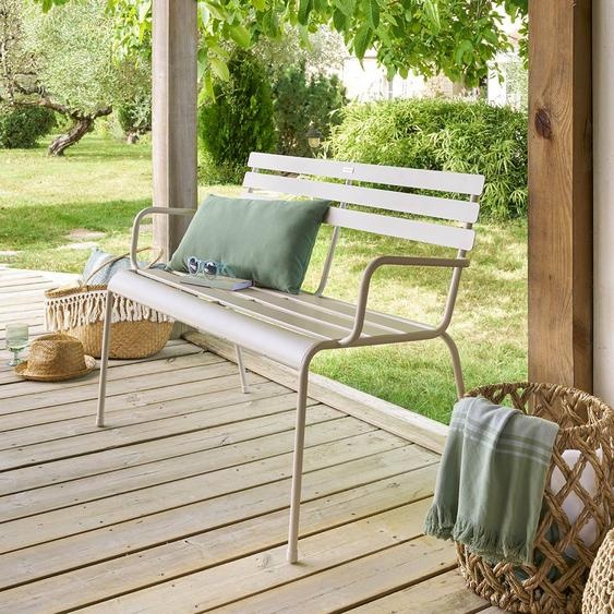 Banc de jardin GREENSBORO Argile 2 places - Acier traité époxy, Traitement antirouille renforcé Hespéride