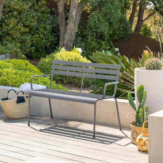 Banc de jardin GREENSBORO Graphite 2 places - Acier traité époxy, Traitement antirouille renforcé Hespéride