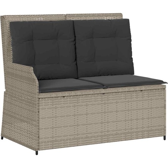 Banc de jardin gris clair en polyrotin