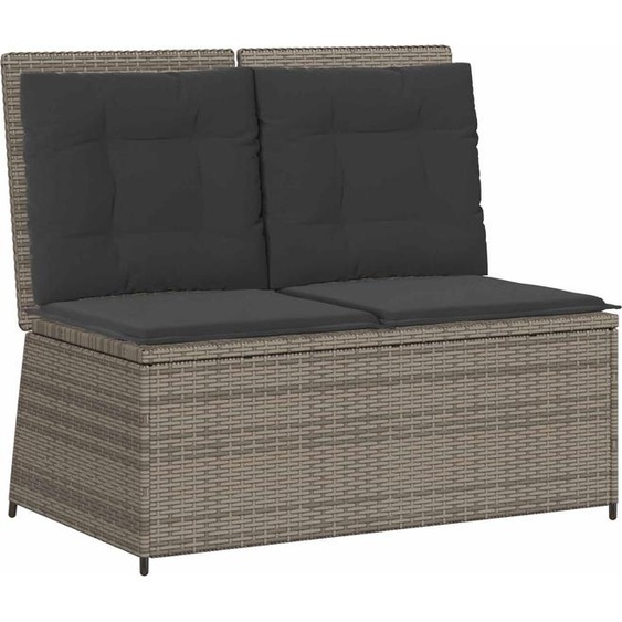 Banc de jardin gris en polyrotin