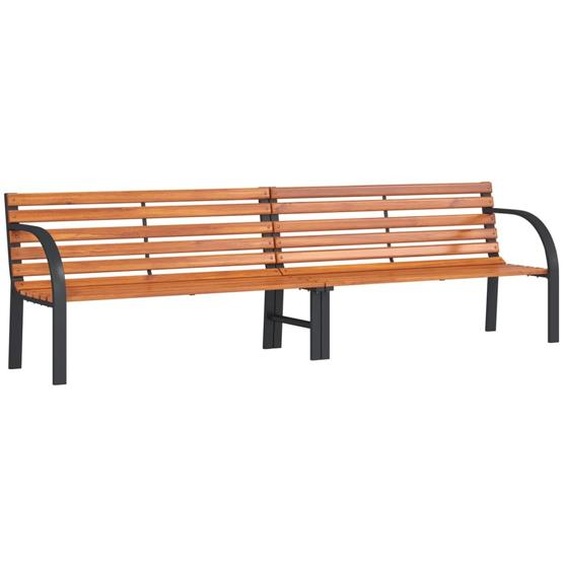 Banc de jardin marron 231 cm bois et acier enduit de poudre