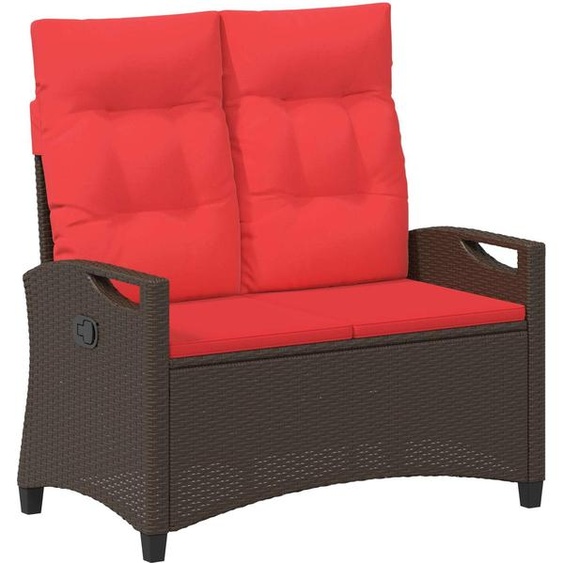 Banc de jardin marron et rouge 105 x 60 x 112 cm Acier et polyester