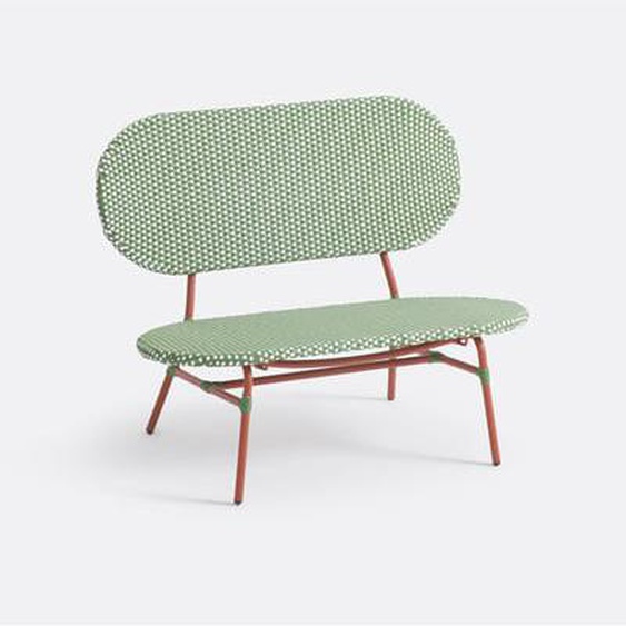 Banc de jardin métal acier et résine tressée, Matu