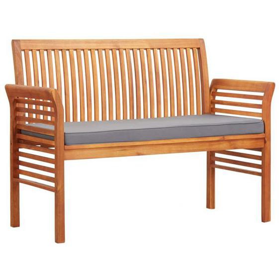 Banc de jardin meuble de patio d exterieur terrasse 2 places avec coussin 120 x 60 x 90 cm bois d acacia massif