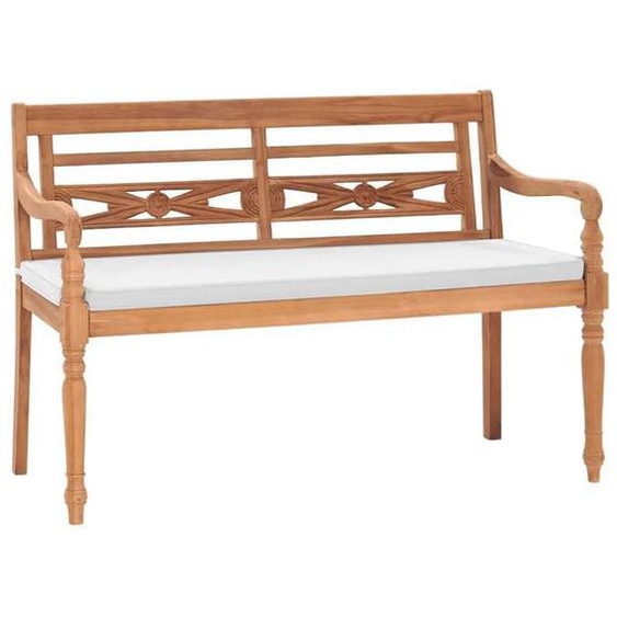 Banc de jardin meuble de patio d exterieur terrasse avec coussins120 x 51,5 x 84 cm teck