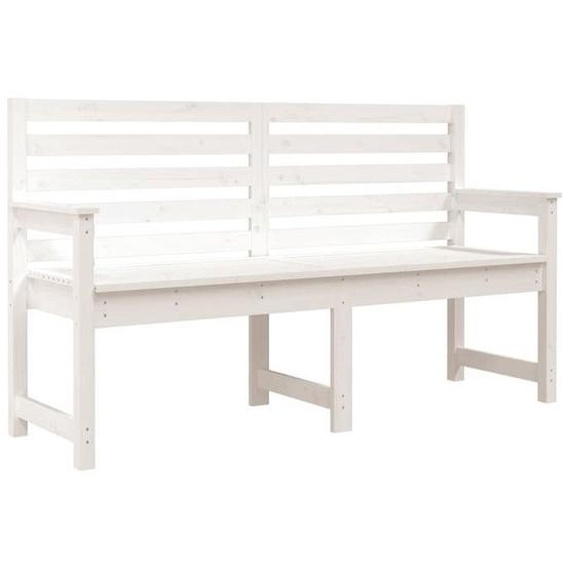 Banc de jardin meuble de patio dextérieur terrasse blanc 1595 x 48 x 915 cm bois massif de pin 02_0011650