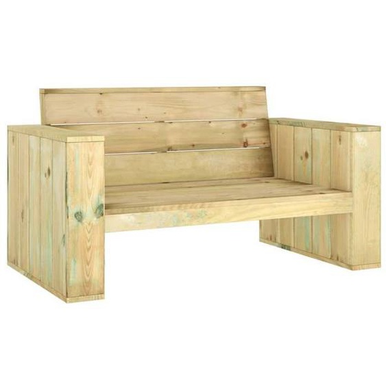 Banc de jardin - Multicolore - Bois de pin imprégné - 139 x 76 x 74 cm - 3 personnes - Design élégant