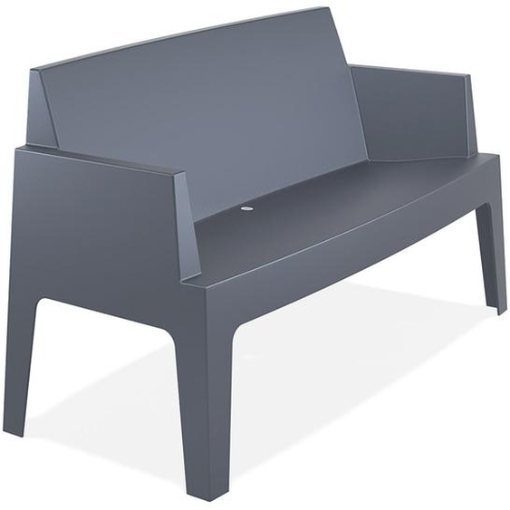 Banc de jardin PLEMO XL gris foncé en matière plastique