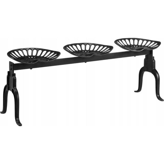 Banc de jardin sans dossier Banc de parc Meubles de jardin Banc en bois 155x42cm Métal Bois Banc de jardin Banc Meubles