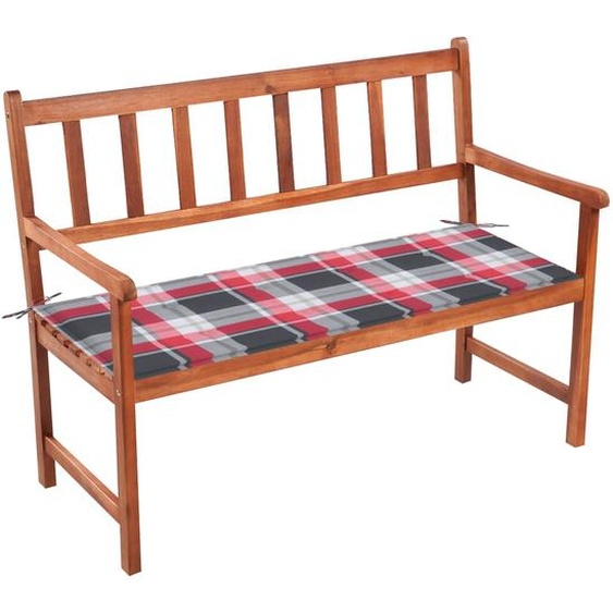 Banc de jardin The Living Store avec coussin 120 cm en bois massif dacacia