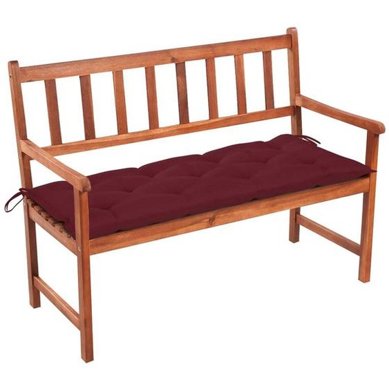 Banc de jardin The Living Store avec coussin 120 cm en bois massif dacacia