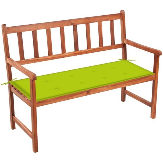 Banc de jardin The Living Store avec coussin 120 cm en bois massif dacacia