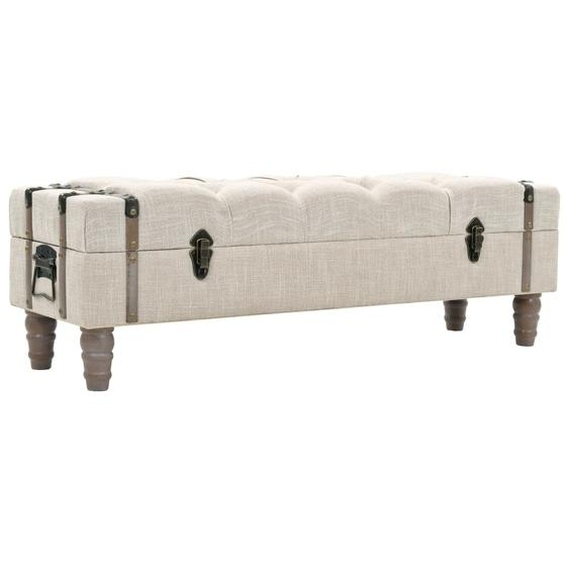Banc de rangement Bois massif et acier 111x34x37 cm